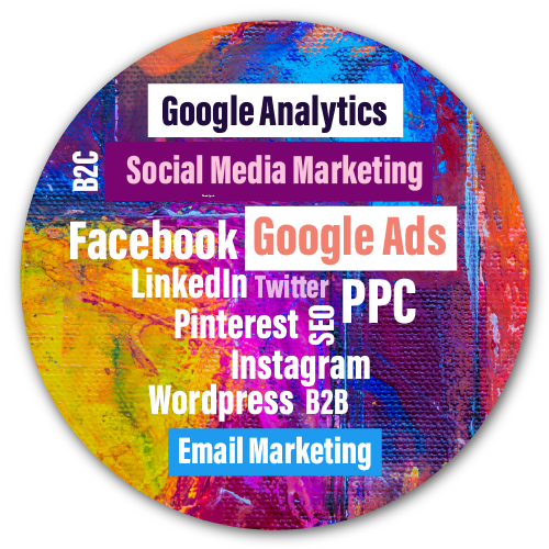 Google Analytics Social Media Marketing B2C Google Ads Facebook LinkedIn Twitter PPC Pinterest SEO Instagram WordPress B2B Email Marketing PPC 